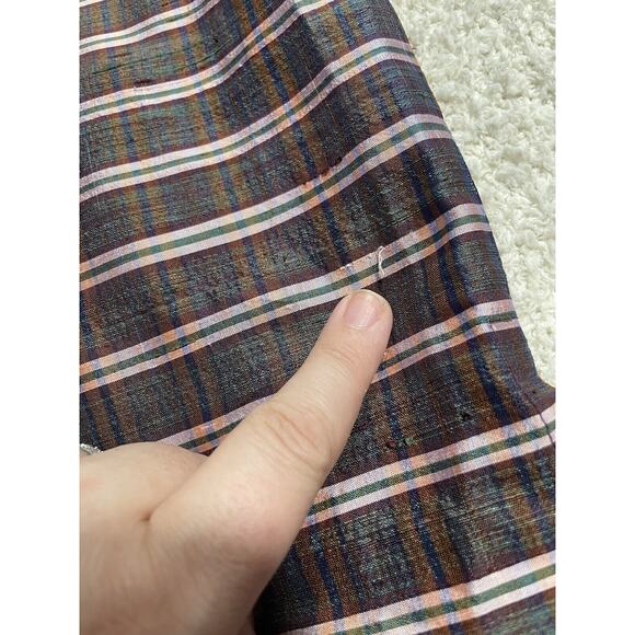 Y2K VTG Esprit Dress Plaid Silk Structured Dress Womens Sz Medium Dark Academia - Picture 11 of 11